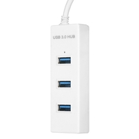 Hub USB3.0 haute vitesse Hub USB3.0 4 ports avec alimentation micro USB Utilisation simultanée Transmission 5Gbps Gros fichiers Petit et léger