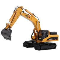 HUINA 1910-2 1/40 Large Metal Alloy Excavator Truck Car Model Toy Construction Car Engineering Car Vehicle Gift for Kids Boys