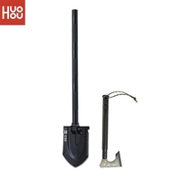 HUOHOU Pelle de survie avec hache Pelle tactique haute en acier inoxydable Pelle de camping Hatchet Combo avec sac de rangement Équipement multi-outils et de survie Hatchet pour extérieur / randonnée / chasse / urgence / randonnée