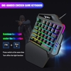 HXSJ A876 + V100 clavier et souris combo souris de jeu filaire + clavier de jeu à une main avec DPI réglable et lumière respiratoire