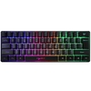 HXSJ Clavier bimode 61 touches BT 5.0 Clavier compact 2.4G Clavier rétroéclairé sans fil RVB Double Shot Injection Keycaps,  Noir