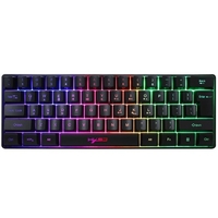 HXSJ Clavier bimode 61 touches BT 5.0 Clavier compact 2.4G Clavier rétroéclairé sans fil RVB Double Shot Injection Keycaps,  Noir