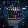 HXSJ G92 Clavier à une main 35 touches Membrane à une main Mini clavier de jeu 35 touches avec remplacement filaire USB rétroéclairé RVB pour jeu en ligne