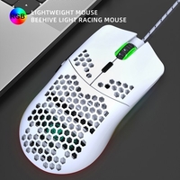 HXSJ J900 souris de jeu filaire USB souris de jeu RVB avec Six conception ergonomique DPI réglable pour ordinateur portable de bureau blanc