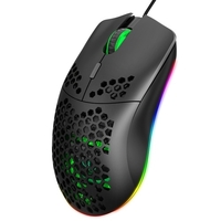 HXSJ J900 Souris de jeu filaire USB Souris de jeu RVB avec six DPI Design ergonomique réglable pour ordinateur de bureau noir