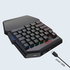 HXSJ K99 - Clavier et souris ergonomiques - Jeu - Jeu de souris à une main avec 35 touches - Clavier sans fil BT4.2 + Souris de jeu filaire avec clavier et souris lumineux et respirant - Noir