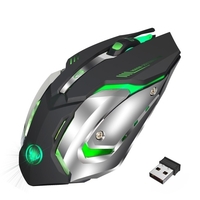 HXSJ M10 Wireless Mouse 2400 DPI Rechargeable 7 couleurs 6 Rétroéclairage Respiration