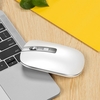 HXSJ M30 Souris sans fil rechargeable 2.4GHz Souris 1600DPI Molette de défilement en métal pour bureau de travail Argent