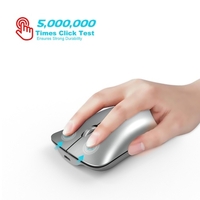 HXSJ T23 Souris verticale ergonomique Capteur optique rechargeable sans fil haute vitesse 4.0 BT 2.4Ghz pour Windows XP Vista 7 8 Tablette Win10 MacOS Android 4.3 ci-dessus et plus (Argent)