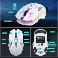 HXSJ T300 2.4G souris sans fil souris ergonomique 3 réglable DPI coloré respiration lumière intégré 600mAh batterie au Lithium blanc