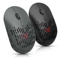 HXSJ T38 2.4G Souris Sans Fil Muet Bureau Souris 3 DPI Réglable Lumière Respiratoire Colorée Batterie Rechargeable Intégrée Gris