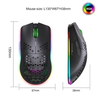 HXSJ T66 RGB 2.4G souris de jeu sans fil RGB éclairage de charge souris avec conception ergonomique DPI réglable pour ordinateur portable de bureau blanc