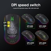 HXSJ T66 RGB 2.4G souris de jeu sans fil RGB éclairage de charge souris avec conception ergonomique DPI réglable pour ordinateur portable de bureau noir