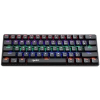 HXSJ V900 Clavier mécanique compact filaire 61 touches Clavier rétroéclairé RVB N-key Rollover Blue Switch Double Shot Keycaps,  Noir