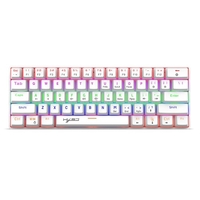 HXSJ V900 Clavier mécanique compact filaire 61 touches Clavier rétroéclairé RVB N-key Rollover Blue Switch Double Shot Keycaps,  Noir
