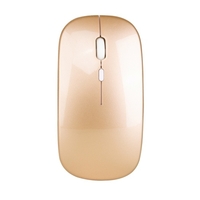 HXSJ Wireless 2.4G Mouse Souris ultra-fine souris silencieuse Souris rechargeable et portative Souris rechargeable Transmission sans fil 10m / 33ft (Or)