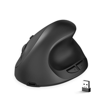 HXSJ X10 2.4G Souris verticale sans fil Souris ergonomiques DPI réglable à 3 vitesses Batterie au lithium rechargeable intégrée de 600 mAh Noir