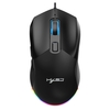 HXSJ X300 Souris de jeu RVB rétro-éclairée filaire ergonomique programmable à 6 boutons avec enregistrement macro et vitesse de roue définie 7200 DPI pour PC Windows (Noir)
