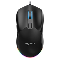 HXSJ X300 Souris de jeu RVB rétro-éclairée filaire ergonomique programmable à 6 boutons avec enregistrement macro et vitesse de roue définie 7200 DPI pour PC Windows (Noir)