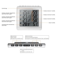 Hygromètre à thermomètre LCD sans fil pour intérieur / extérieur