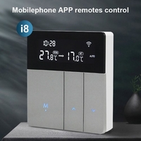 i8HGB Tuya WiFi Contrôleur de température intelligent Thermostat Rétroéclairage Luminosité Réglage automatique Mode Domicile Application pour téléphone portable Télécommandes Compatible avec Alexa Google Home Voice Control