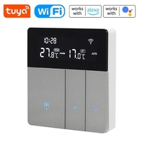 i8HGC Tuya WiFi Contrôleur de température intelligent Thermostat Rétroéclairage Luminosité Réglage automatique Mode Domicile Application pour téléphone portable Télécommandes Compatible avec Alexa Google Home Voice Control