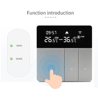 i8HGE Tuya WiFi Contrôleur de température intelligent Thermostat Luminosité du rétroéclairage Réglage automatique Mode maison loin Téléphone portable APP Télécommandes Compatible avec Alexa Google Home Commande vocale