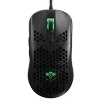 iBlancod GM01 Souris de jeu filaire USB Souris ergonomique légère Effet de rétroéclairage RVB 6 vitesses DPI Conception évidée Noir