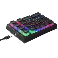 IBlancod K10 21 touches filaire mécanique numérique clavier rvb rétro-éclairage effet mécanique jaune commutateurs pouding Keycaps noir