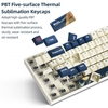 iBlancod K84 84 touches clavier mécanique à trois modes BT5.0 + 2.4G + connexion filaire PBT Keycaps bleu (commutateurs rouges Gateron)