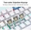 iBlancod K87 Clavier Mécanique Filaire 87 Touches Panneau Métallique Injection Bicolore Keycap 20 Effets Lumineux Blanc & Rose (Commutateurs Rouges)