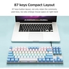 iBlancod K87 Clavier Mécanique Filaire 87 Touches Panneau Métallique Injection Bicolore Keycap 20 Effets Lumineux Vert&Blanc (Interrupteurs Bleus)