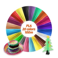 IDRAWING Filament PLA de haute précision 1.75mm Matériau écologique Recharges de filament de stylo 3D 20 couleurs (Total 328FT))