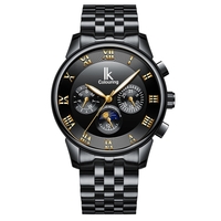 IKColouring Mode Affaires Automatique Hommes Montres 1ATM Vie Étanche Lumineux Mécanique Homme Montre-Bracelet Calendrier Phase de Lune
