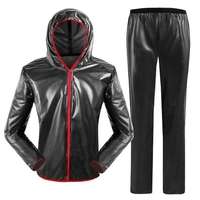 Imperméable Imperméable Pantalon Ensemble Femmes Hommes Réfléchissant Imperméable À Capuche Costume pour Vélo Équitation Camping