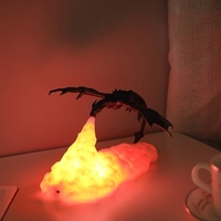 Impression 3D feu Dragon feu lampe chaude veilleuse USB Rechargeable décoration de la maison