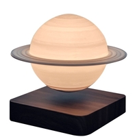 Impression 3D Lévitation Lampe Saturne Base De Grain De Bois Induction Sans Fil Veilleuse Décoration de La Maison