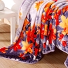 Imprimé de léopard violet Orange Lilium fleur flanelle couverture lit feuille literie Accueil Textiles Reine taille 200 * 230CM