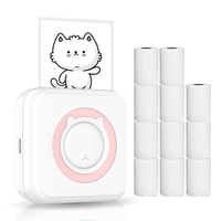 Imprimante Photo tout-en-un multifonction Portable imprimante sans fil instantanée Mini imprimante prise en charge BT connexion pour Smartphone avec 11 rouleaux de papier 57mm Compatible avec iOS Android