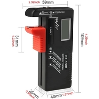 Indicateur de capacité de la batterie portable Taille compacte Testeur de niveau de la batterie au lithium Tension de la batterie Compteur de la batterie Détecteur de la tension de la batterie