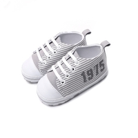Infant Toddler Bébé Casual Chaussures Coton Stripe Semelle Souple Non-Slip Sneaker Prewalker Rose 4 M