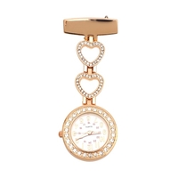 Infirmière épinglette montre Fob montre Clip-on diamant suspendu montre à Quartz avec montre coeur Chian docteur montre de poche pour infirmières Docoters hommes femmes