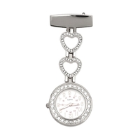 Infirmière épinglette montre Fob montre Clip-on diamant suspendu montre à Quartz avec montre coeur Chian docteur montre de poche pour infirmières Docoters hommes femmes