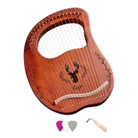 Instrument à cordes de boîte de résonance de harpe de lyre en bois à 19 cordes avec clé de réglage 3 pics