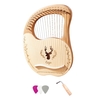Instrument à cordes de boîte de résonance de harpe de lyre en bois à 19 cordes avec clé de réglage 3 pics