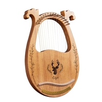 Instrument à cordes de boîte de résonance de harpe de lyre en bois 16 cordes avec clé d