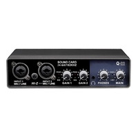 Interface audio portable Carte son USB Préamplificateur micro Ordinateurs Enregistrement Tuning Équipement de mixage numérique