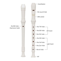 IRIN ABS Alto Recorder Enregistreur de style baroque à 8 trous Instrument détachable avec support pour les doigts et sac de transport Classe Instruments de musique à vent Blanc