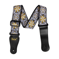 IRIN GS-02 Sangles de guitare réglables pour broderie pour accessoires guitares électriques acoustiques,  jaune