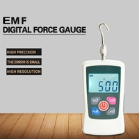 Jauge de force numérique 500N/50kg/110Lb/1760oz Unité de mesure de force portable Push Pull Mini dynamomètre rétroéclairé commutable avec 6 têtes de montage,  étui de rangement,  mise hors tension automatique